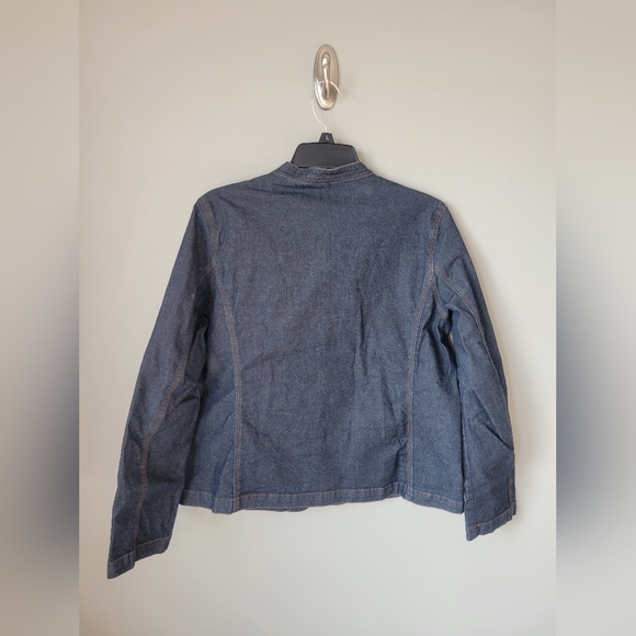 Eileen Fisher snap front stretch denim jean jacket medium - Picture 2 of 10